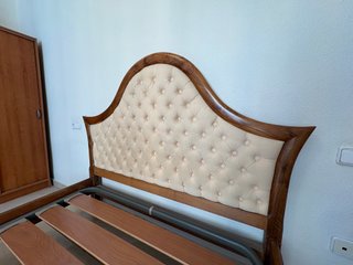 Cama Matrimonio Madera Cabecero Acolchado