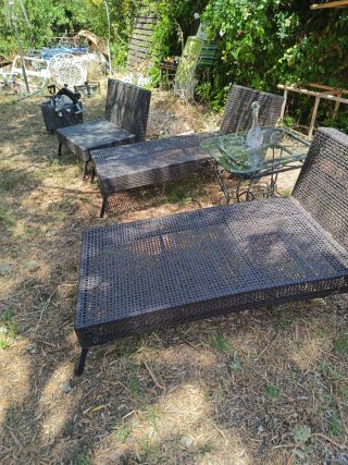 Conjunto 3 piezas: 2 tumbonas y 1 sillón Rata