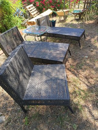 Conjunto 3 piezas: 2 tumbonas y 1 sillón Rata