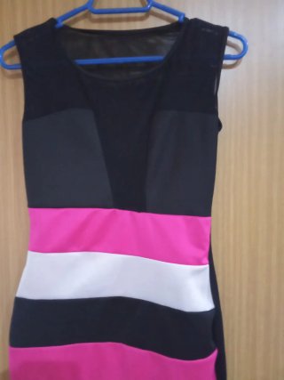 Vestido M/38/10 Negro y Rosa