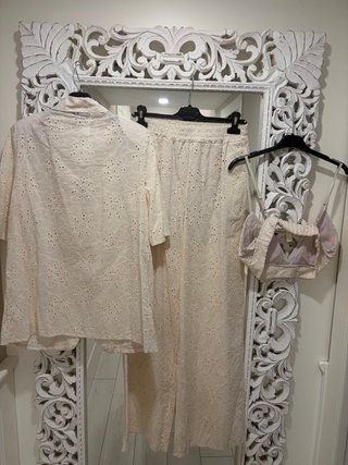 Set donna beige cotone nuovo