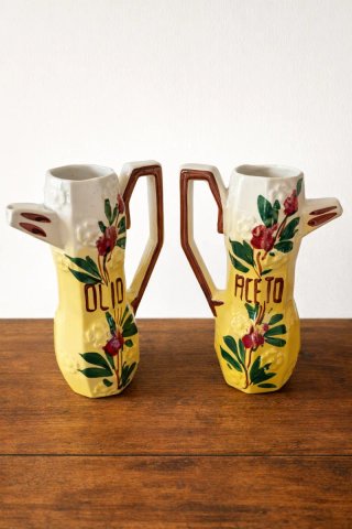 Set Oliera e Acetiera Vintage Ceramica