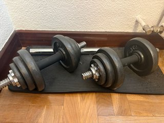 Mancuernas Ajustables 10kg Metal con Barra