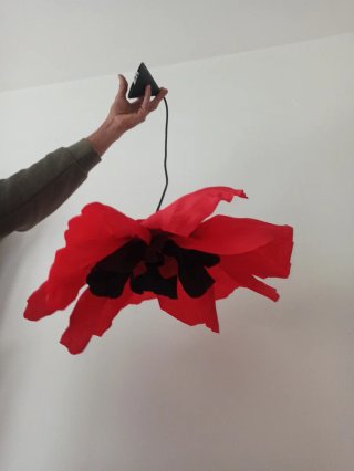 Lampadario Fiore Papavero Rosso Carta