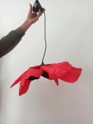 Lampadario Fiore Papavero Rosso Carta