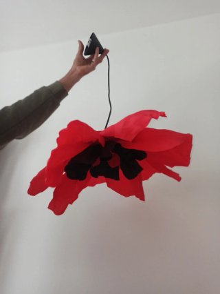 Lampadario Fiore Papavero Rosso Carta