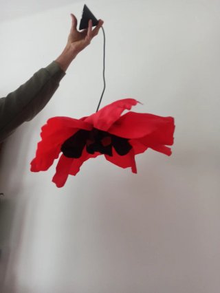 Lampadario Fiore Papavero Rosso Carta