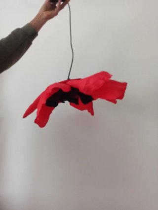 Lampadario Fiore Papavero Rosso Carta