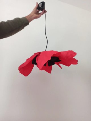 Lampadario Fiore Papavero Rosso Carta