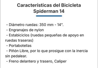 Bicicleta Infantil Spiderman