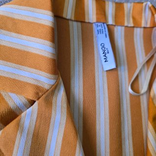 Camiseta Mango Rayas Naranja Talla XS