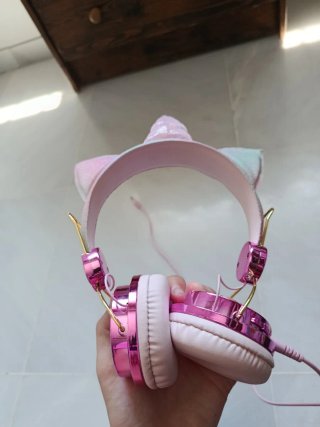 Auriculares Unicornio Rosa con Orejas