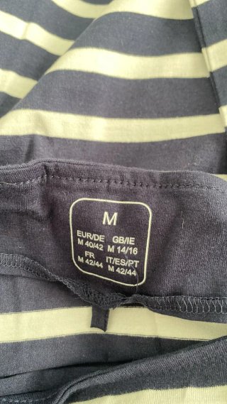 Camiseta manga larga rayas azules y blancas M