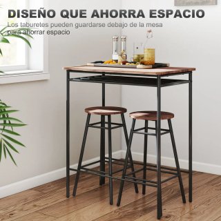 Mesa Alta Cocina + 2 Taburetes Industrial