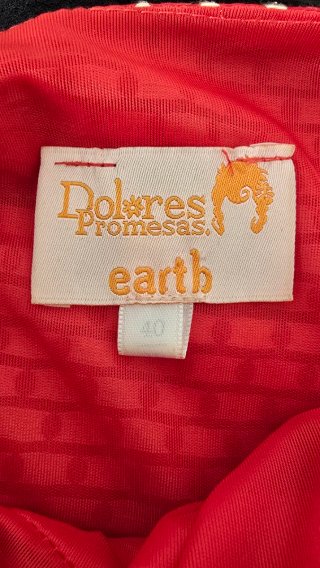 Vestido Dolores Promesas Rojo Lunares Blancos