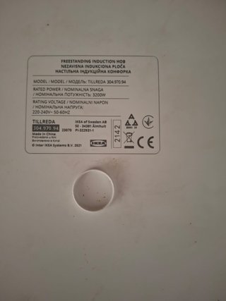 PLACA DE INDUCCIÓN PORTÁTIL IKEA CON ENCHUFE