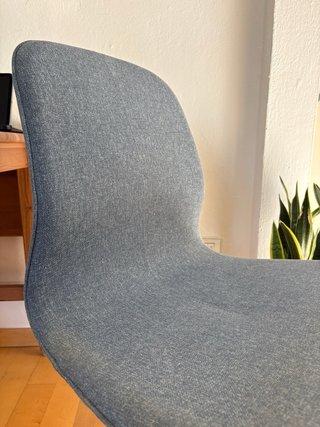 Sedia ufficio grigio azzurrato tessuto