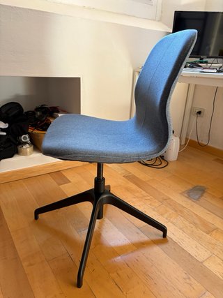 Sedia ufficio grigio azzurrato tessuto