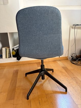 Sedia ufficio grigio azzurrato tessuto