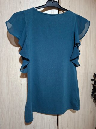 Camiseta mujer manga volante