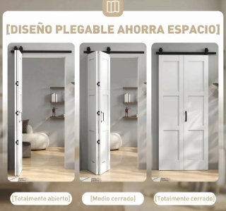 Puerta corredera doble con herrajes