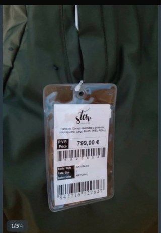 Chaquetón reversible conejo y gabardina