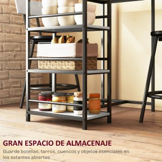 Mesa Bar con 2 Taburetes y Estantes