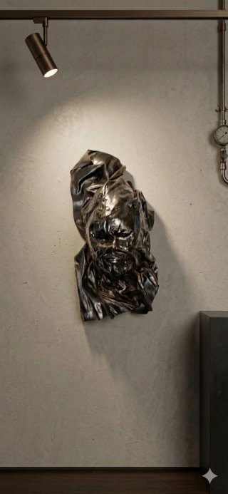 Scultura in tessuto testa