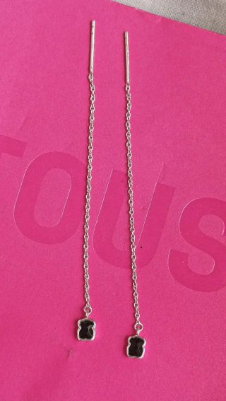 Pendientes Tous Oso Negro y Plata