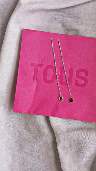 Pendientes Tous Oso Negro y Plata
