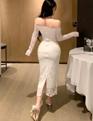 Vestito donna pizzo bianco