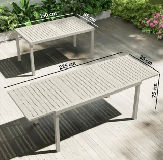 Mesa comedor extensible beige metal