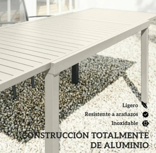 Mesa comedor extensible beige metal