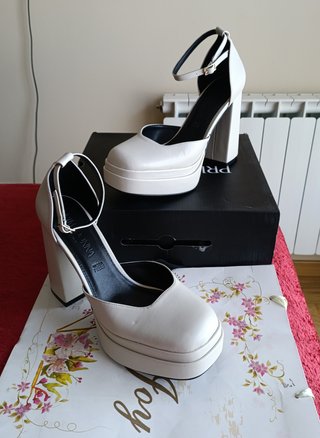 Elegantes Zapatos Tacón Plataforma Piel 39