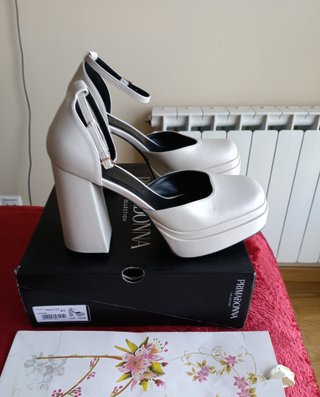 Elegantes Zapatos Tacón Plataforma Piel 39
