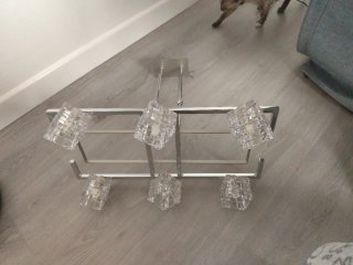 Lámpara de techo cristal y metal