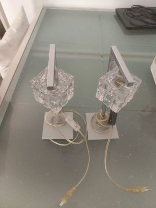 Lámpara de techo cristal y metal