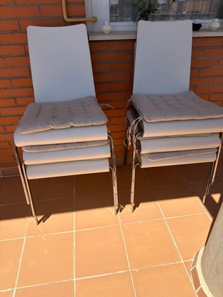 Sillas de terraza apilables (6 unidades)