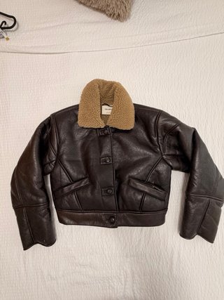 Chaqueta Aviador Biker Pull&Bear Marrón Talla S