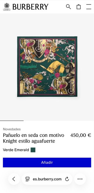 Pañuelo Seda Burberry Original Estampado