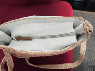 Bolso de rafia beige