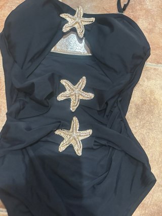 Bañador negro con estrellas doradas Talla S