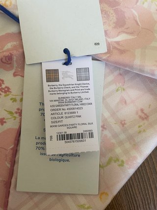 Pañuelo Seda Burberry Floral Rosa Original