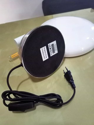 Lámpara Hongo Desirée Plata y Blanca