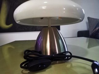 Lámpara Hongo Desirée Plata y Blanca