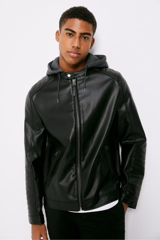 Campera Cuero Springfield Negra Talle M