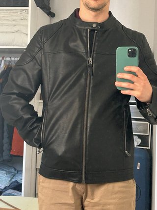 Campera Cuero Springfield Negra Talle M