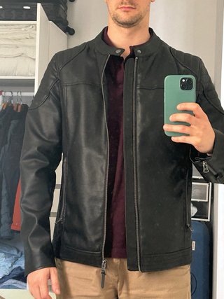 Campera Cuero Springfield Negra Talle M