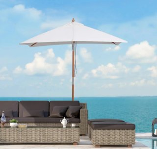 Parasol rectangular madera inclinable