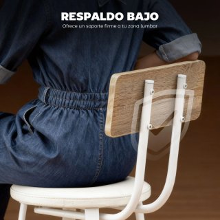 Juego 2 Taburetes Altos Cocina con Respaldo